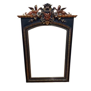 19th Century French Ebonised Overmantle Mirror