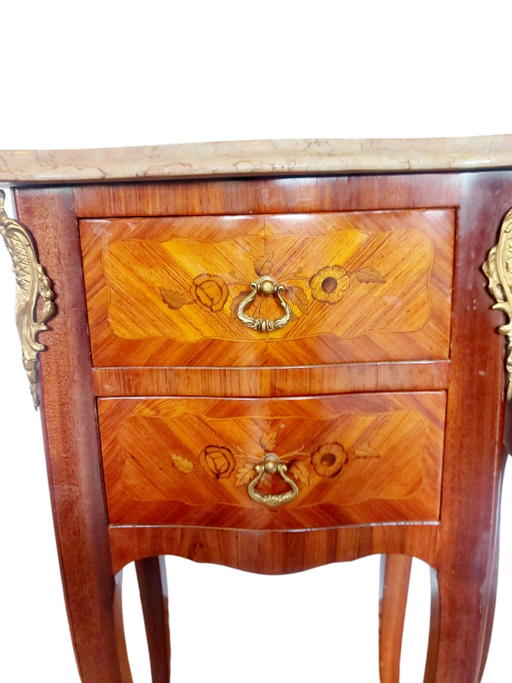 Pair Of French Marquetry Bedside Cabinets - Image 4