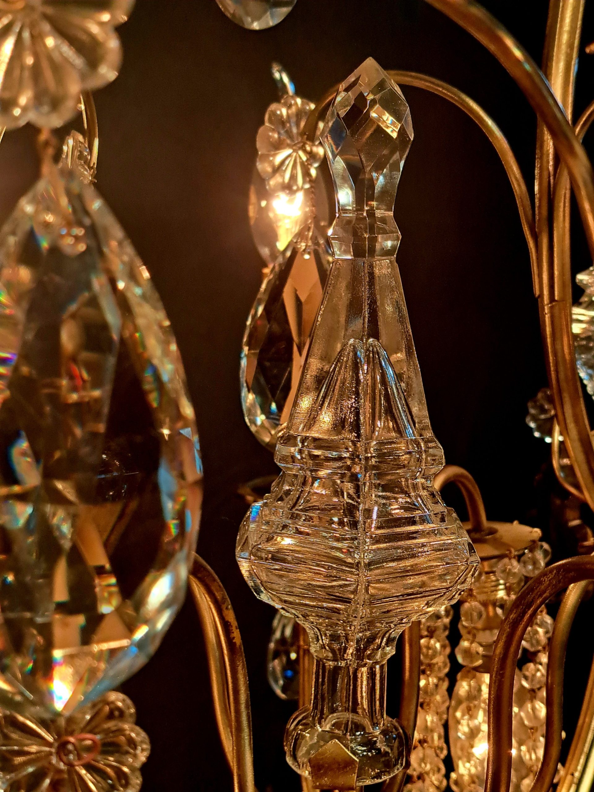 French Brass Birdcage 9 Light Chandelier - Image 2