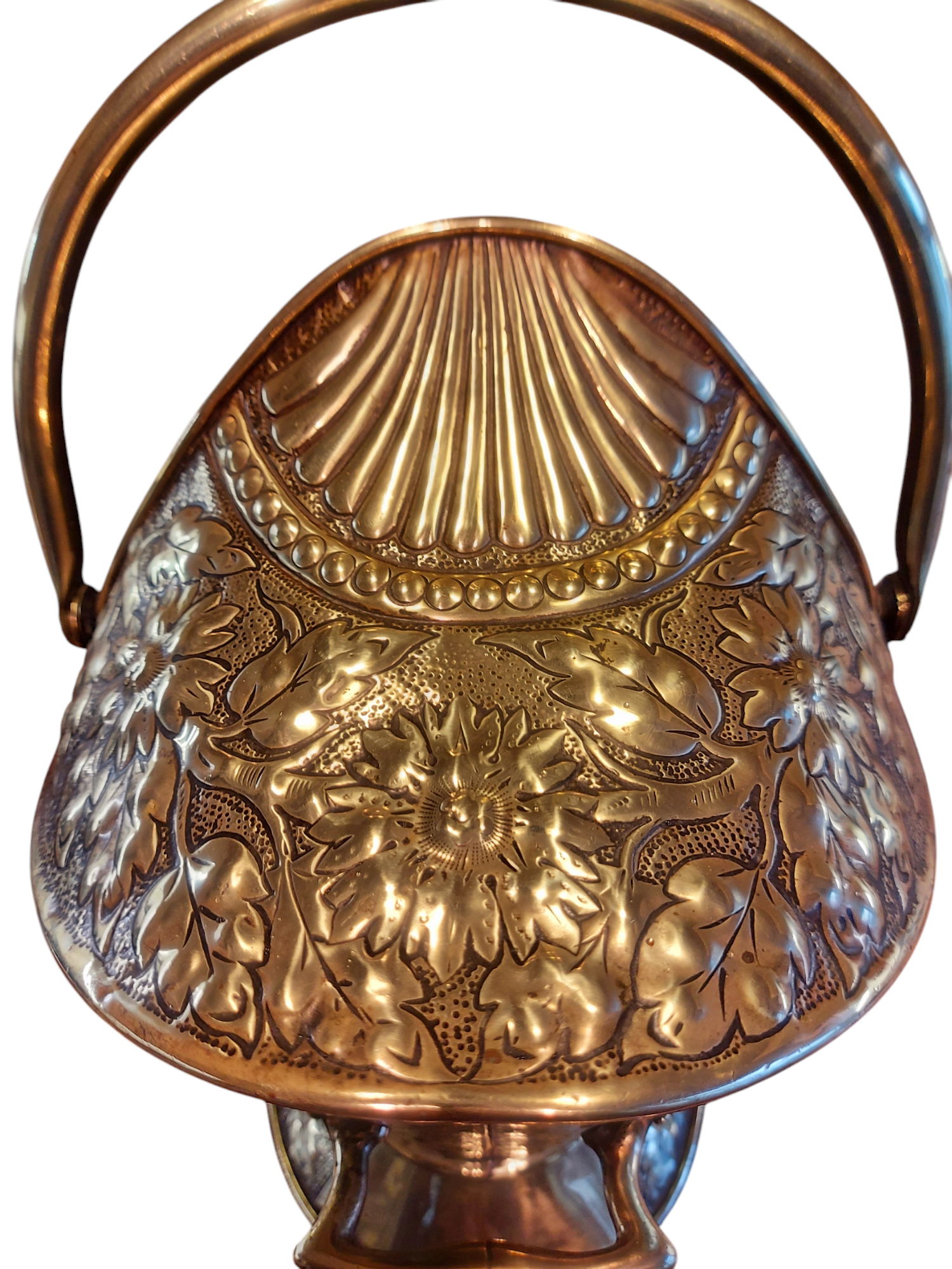 Irish 19th Century Embossed Brass Coal Scuttle - Image 6
