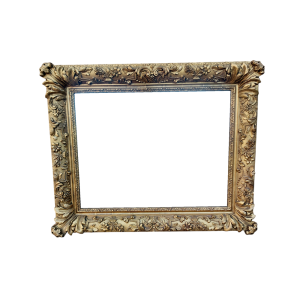 Rectangular gilt mirror in ornate frame