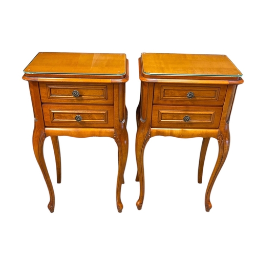 Pair of French Walnut Bedside Cabinets
