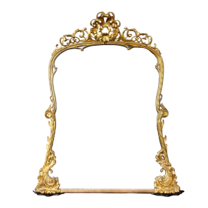 large antique decorative gilt overmantle mirror