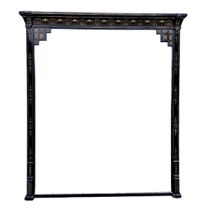 Large black and gilt square mirror