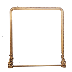 Very large square shaped gilt overmantle mirror